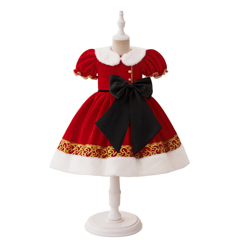 Bow Christmas Dress Baby Girl Christmas Dress Winter Christmas Dress