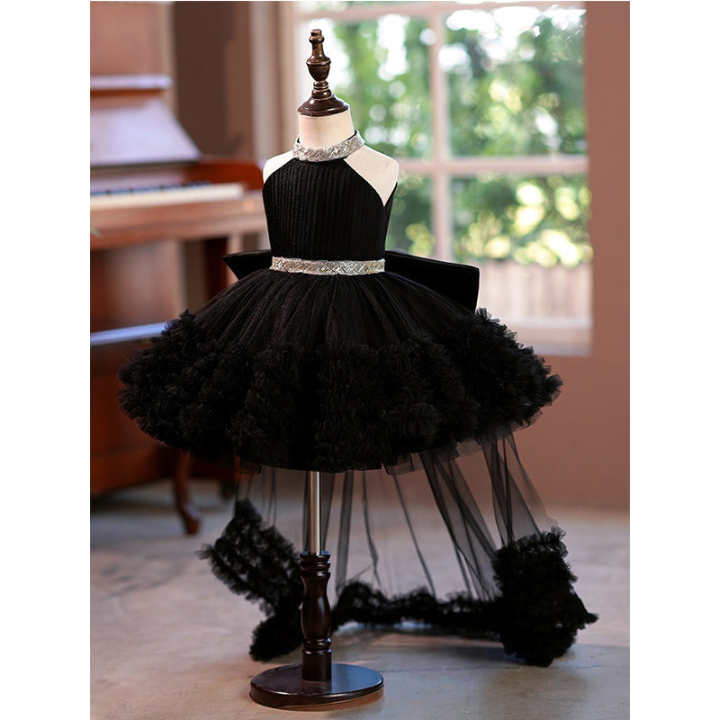 Black Lace Birthday Dress Fluffy Princess Dress