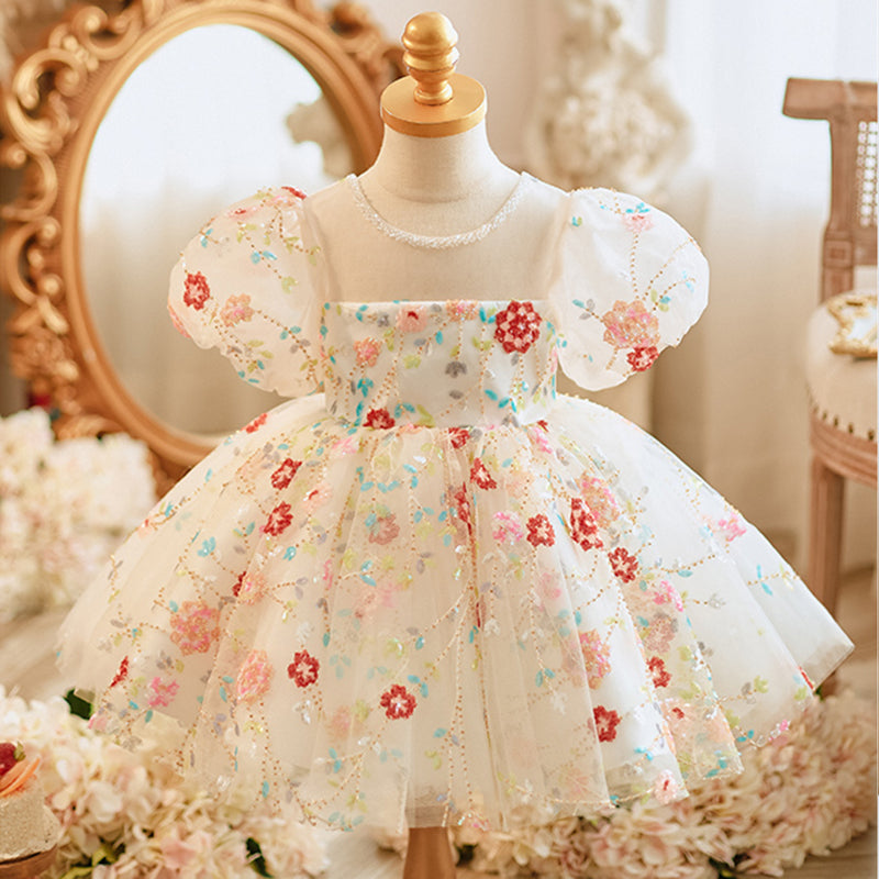 Embroidered dress for little girl best sale