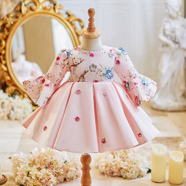 Baby Girl Birthday Dress Children's Satin Communion Dress