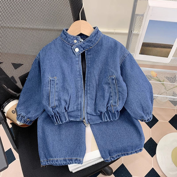 Girls Spring Suit Children's Casual Denim Two-piece Suit