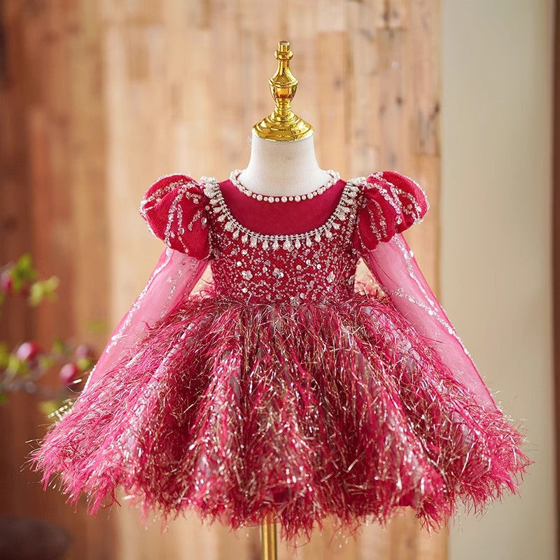 Elegant Baby Girls Festival Dress Toddler Birthday Beauty Pageant Dresses