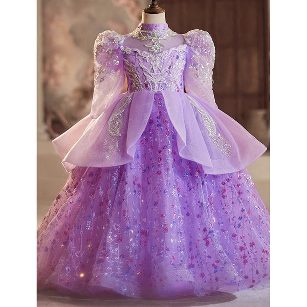 Girls Dress Purple Birthday Dress Princess Dress