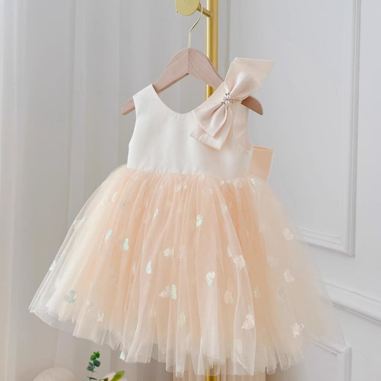 Backless Sequined Dress Tulle Puffy Princess Dress