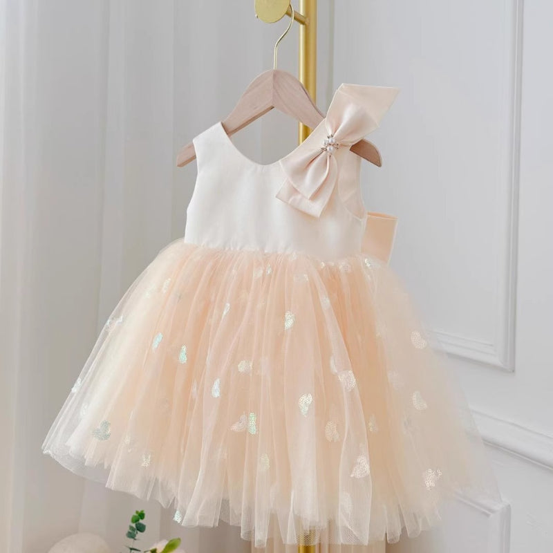 Backless Sequined Dress Tulle Puffy Princess Dress