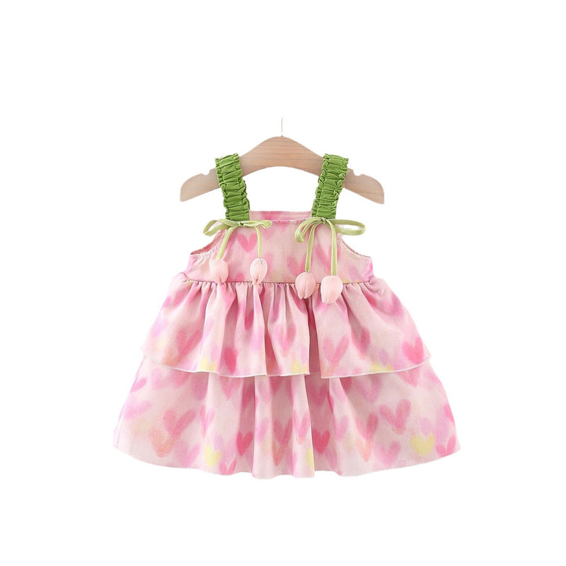 Cute Baby Girls Daily Dress Summer Pink Cozy Princess Dress