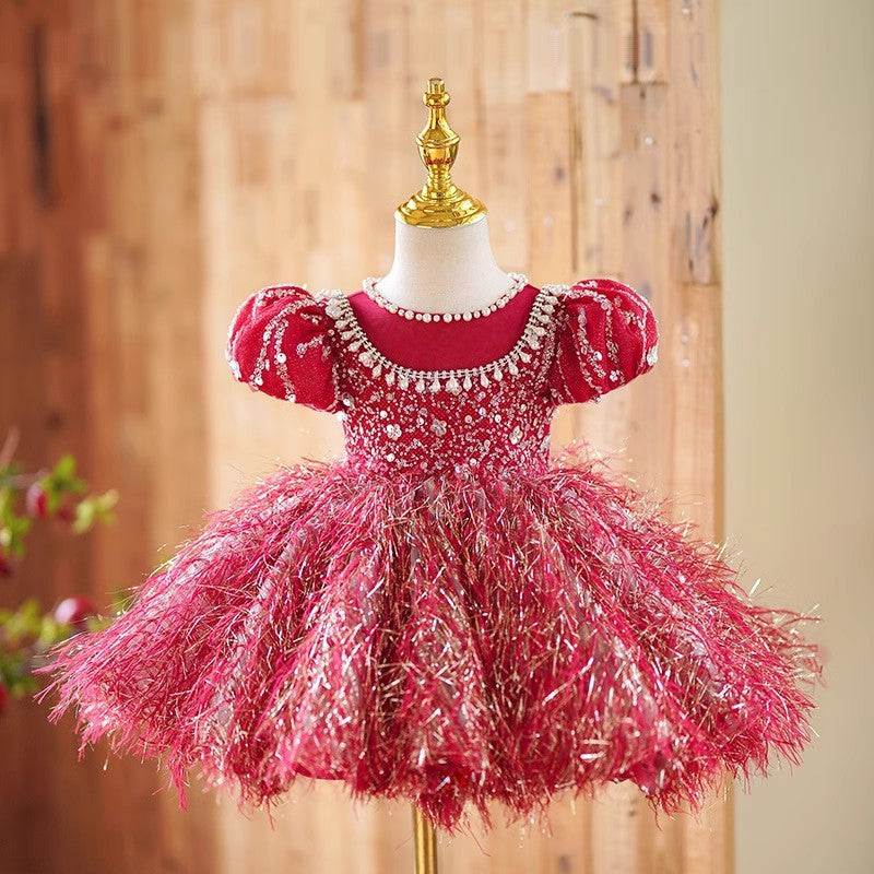 Elegant Baby Girls Festival Dress Toddler Birthday Beauty Pageant Dresses