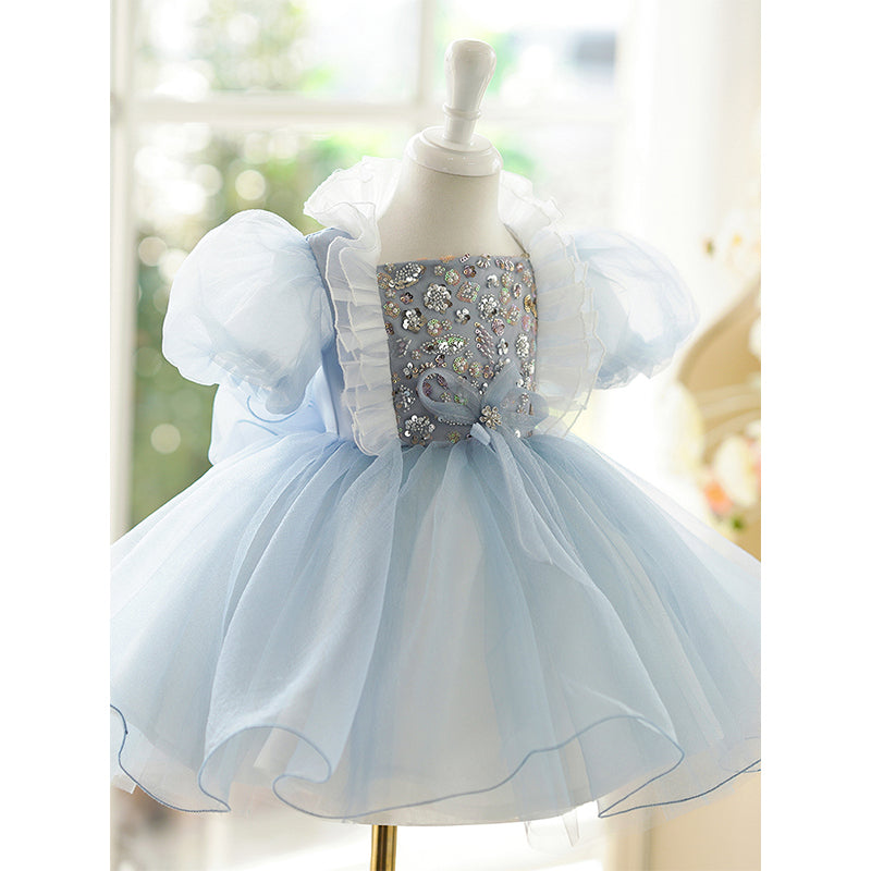 Cute Baby Girl Puffy Beauty Pageant Dress Toddler Birthday Party Princess Dress