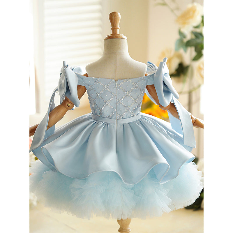 Cute  Flower Girl Cake Dress Toddler Birthday Beauty Pageant Princess Dress