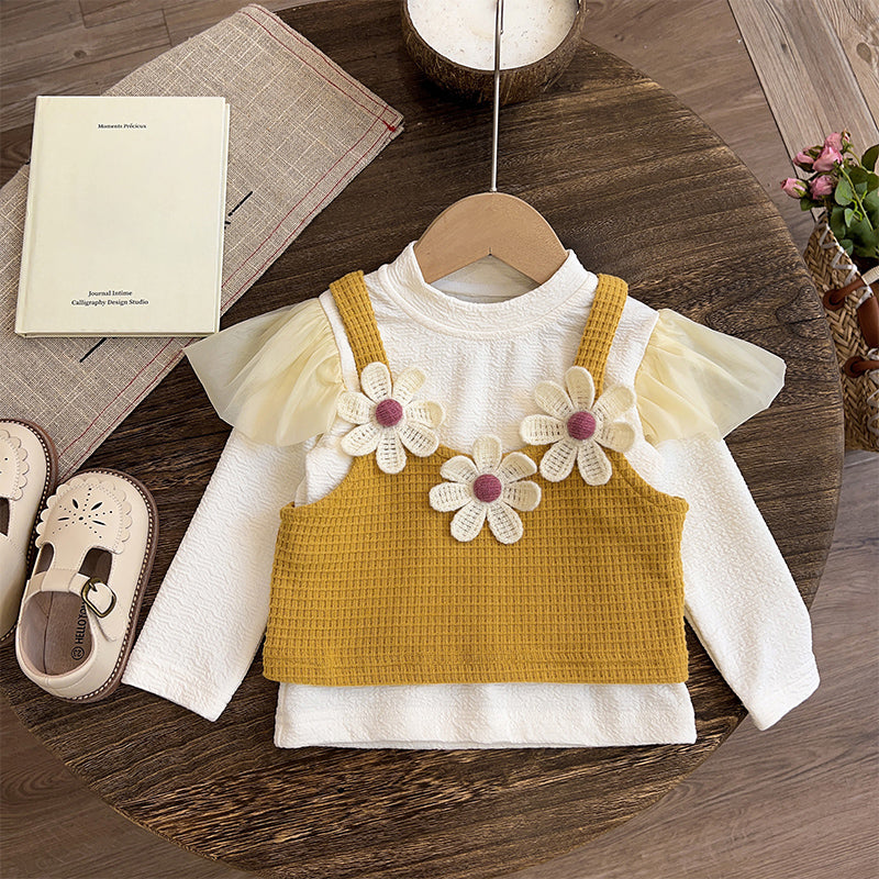 New Season Baby Girl Flower Children's Clothing Three Piece Set