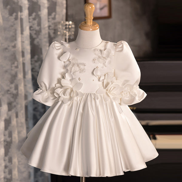 Elegant Baby  Girl Wedding Dress Toddler First Birthday Party Princess Dress