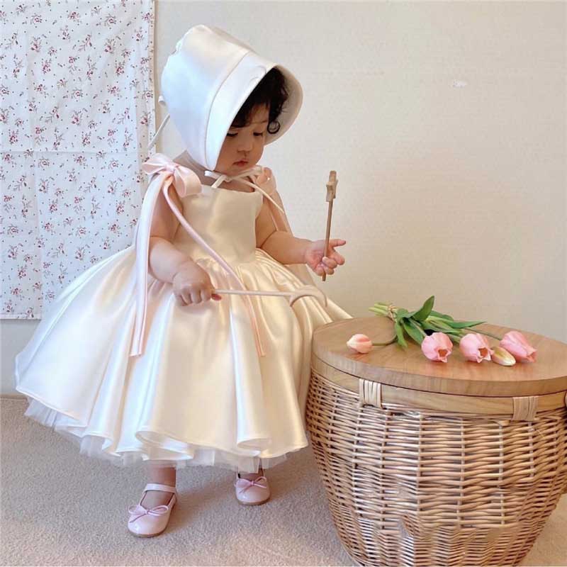 Cute Baby Girl Christening Dress Toddler First Birthday Princess Dress