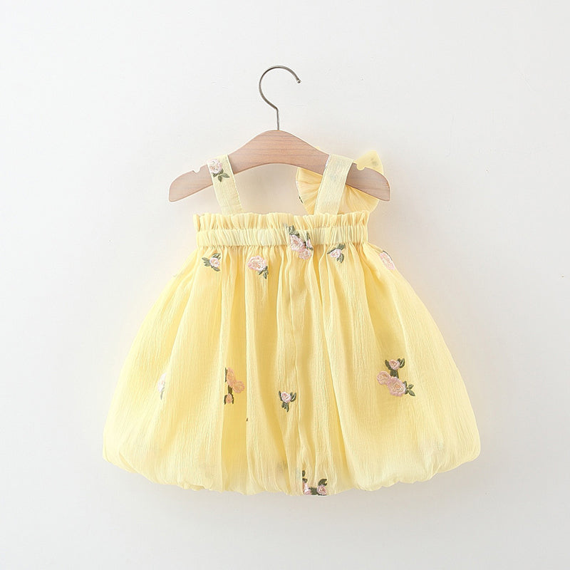 Baby Girl Dress Two Flower Suspender Princess Dress