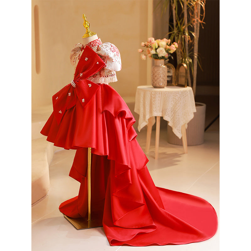 Luxury Baby Girl Big Bow Formal Dresses  Toddler Birthday Party Ball Gown