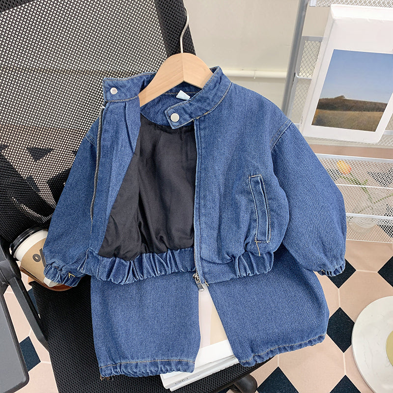 Girls Spring Suit Children's Casual Denim Two-piece Suit