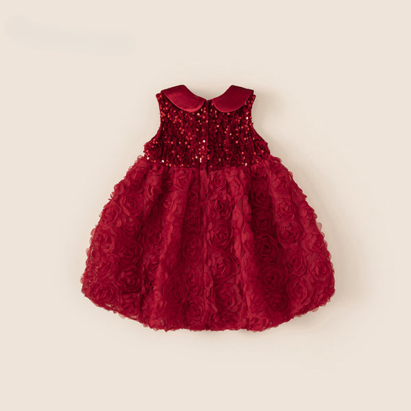 Red Girls Sequin Dress Baby Girl Birthday Dress