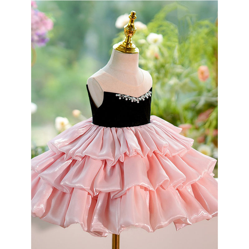 Pink Sleeveless Fluffy Princess Dress Birthday Dress