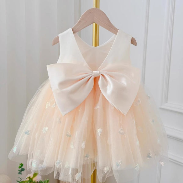 Backless Sequined Dress Tulle Puffy Princess Dress