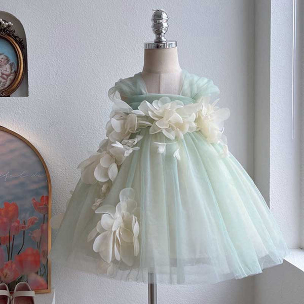 Elegant Baby Puffy Tulle Princess Dress Toddler Little Girl Party Dress