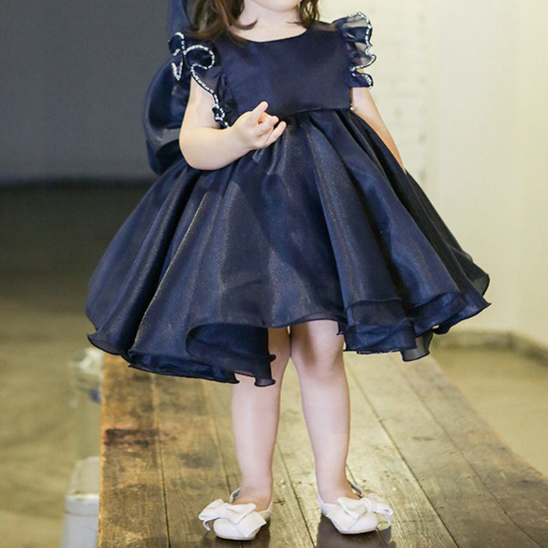 Girls Black Birthday Princess Dress Flower Girl Wedding Dress