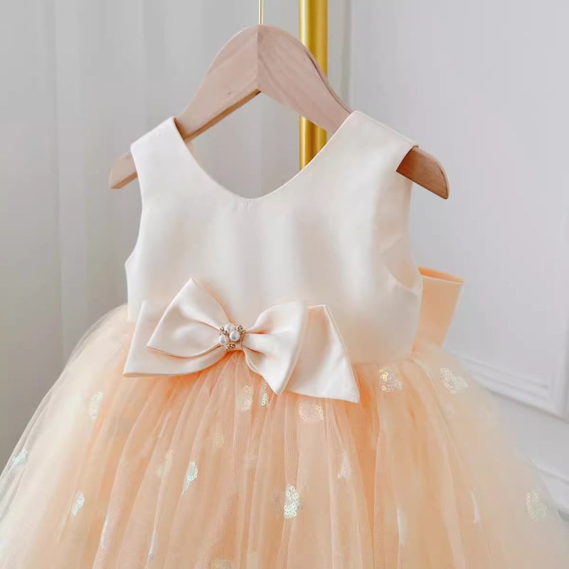 Backless Sequined Dress Tulle Puffy Princess Dress