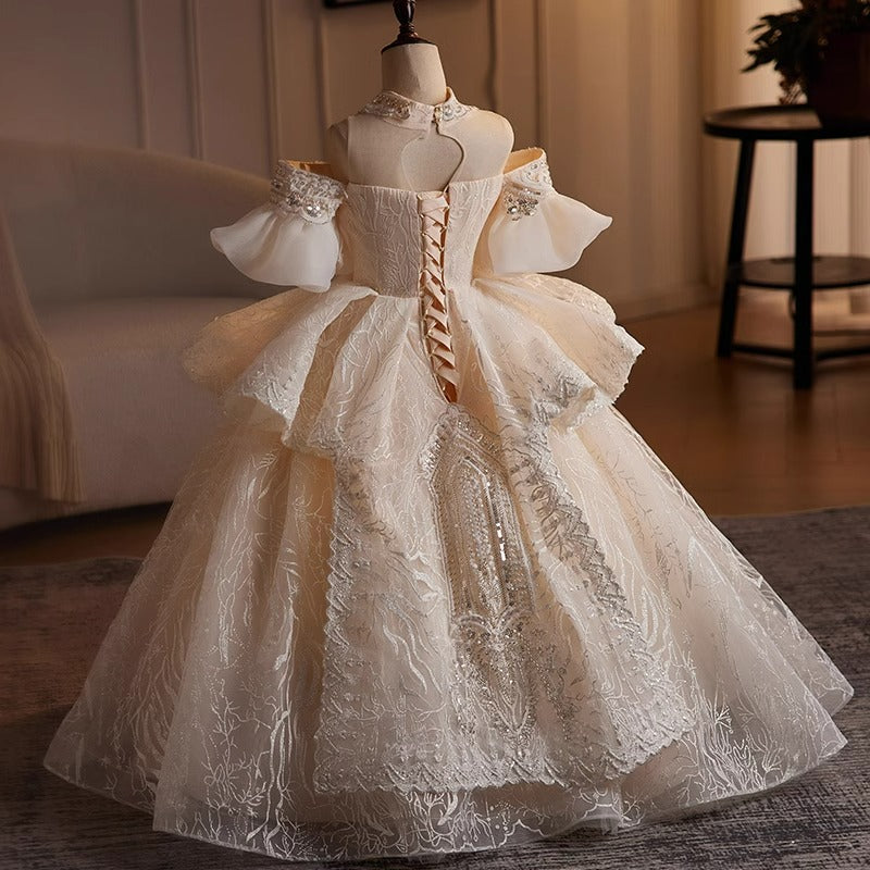 Luxurious Baby  Girl Beauty  Pageant Dress Toddler Embroidery Party Dress