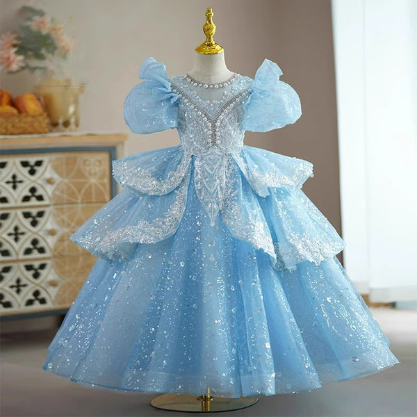 Luxurious Girls Festival Puffy Dress Toddler Birthday Pageant Princess Dress