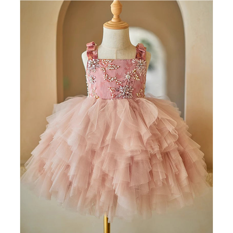 Luxurious Formal Dress Beauty Pageant Dress Toddler Puffy Birthday Ball Gown