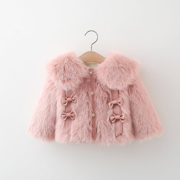 Four Bows Fur Sweater Lapel Fur Coat