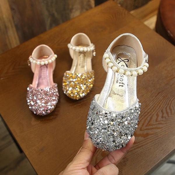 Cute Girl Dress Shoes Summer Cute Girls Sequins Princess Sandals