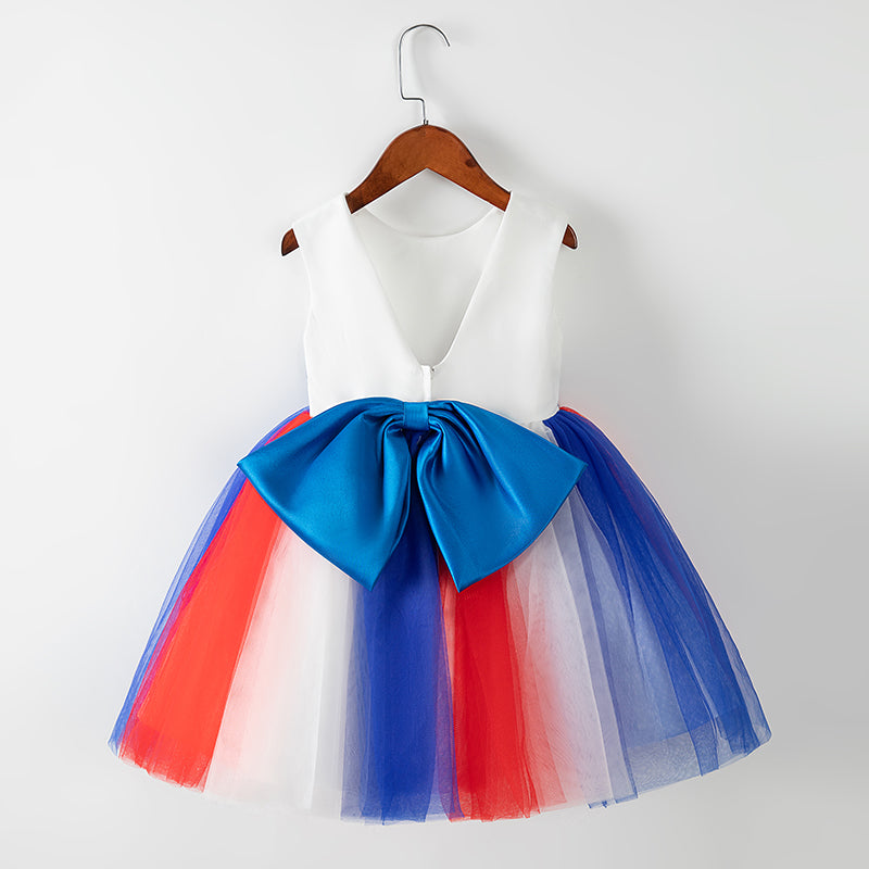 Cute Flag Dress Toddler Girls Cake Puffy First Communion Dresses  Pink Dress Girl Formal Dresses