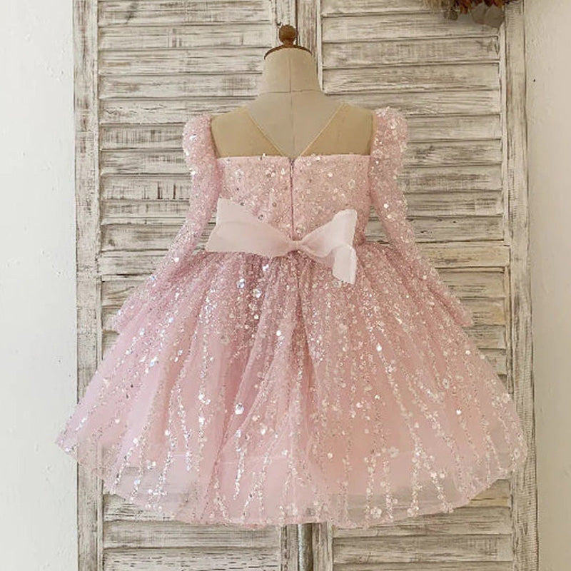 Elegant Baby Girl  First Communion Dress Toddler Beauty Pageant Princess Dress