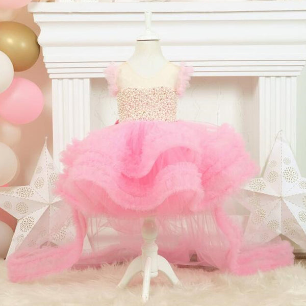 Luxurious Baby Girl  Fluffy Dress Costumes Dress Toddler Birthday Princess Dress