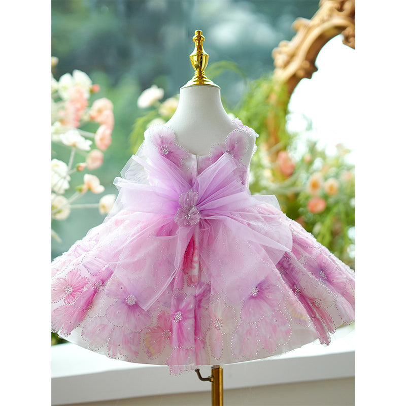 Luxurious Baby Girl Sequin Dress Toddler Birthday Pageant Princess Dress