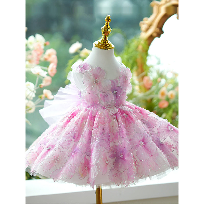 Luxurious Baby Girl Sequin Dress Toddler Birthday Pageant Princess Dress