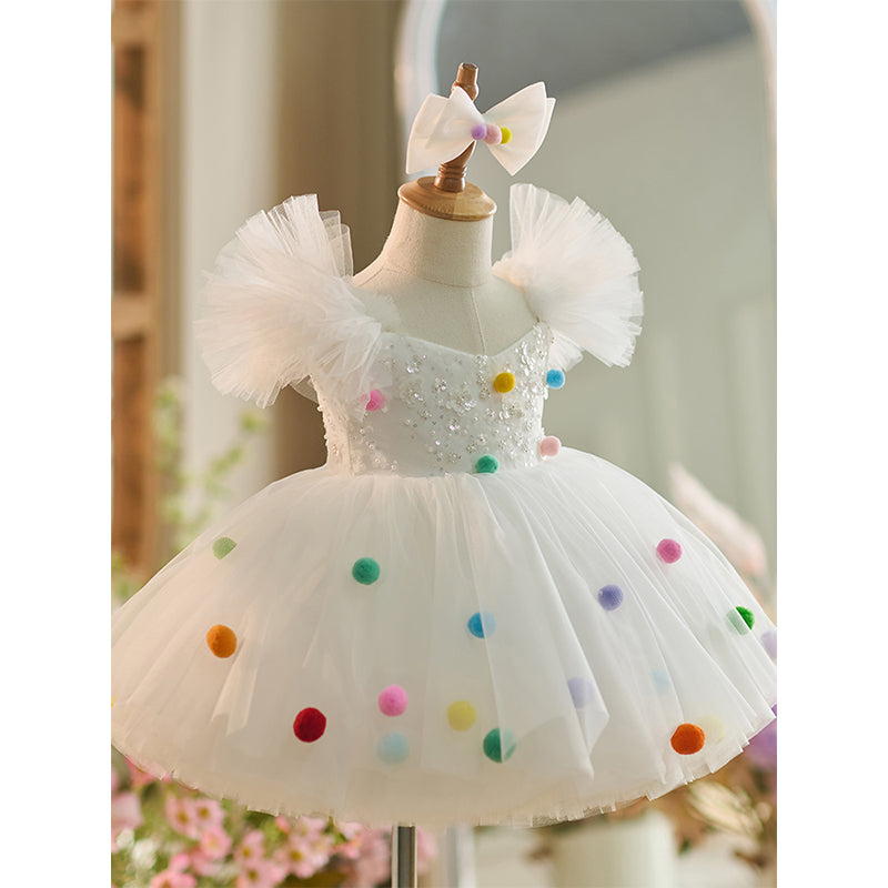 Cute Summer Baby Girl Pageant Dress Toddler First Communion Princess Dress