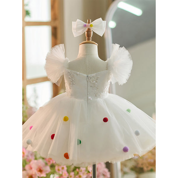 Cute Summer Baby Girl Pageant Dress Toddler First Communion Princess Dress