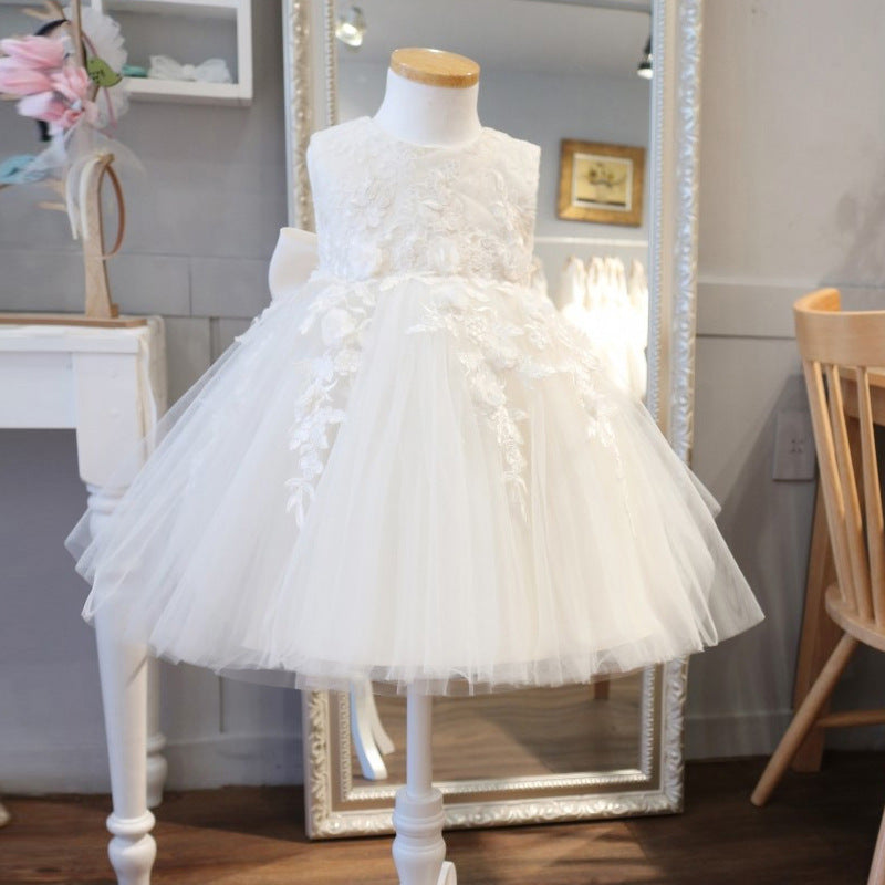 Baptism Dresses Baby Girl White Flower Girl Dress Fluffy Formal Prince marryshe