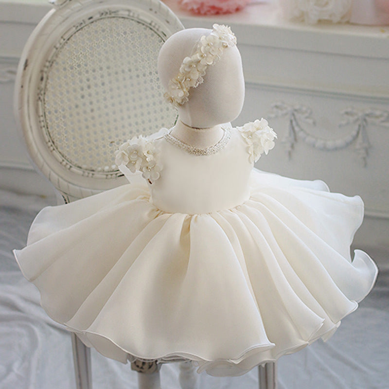 Baby Girls Baptism Dress Heirloom Christening Gown with Clip Bow 3M -  Walmart.com