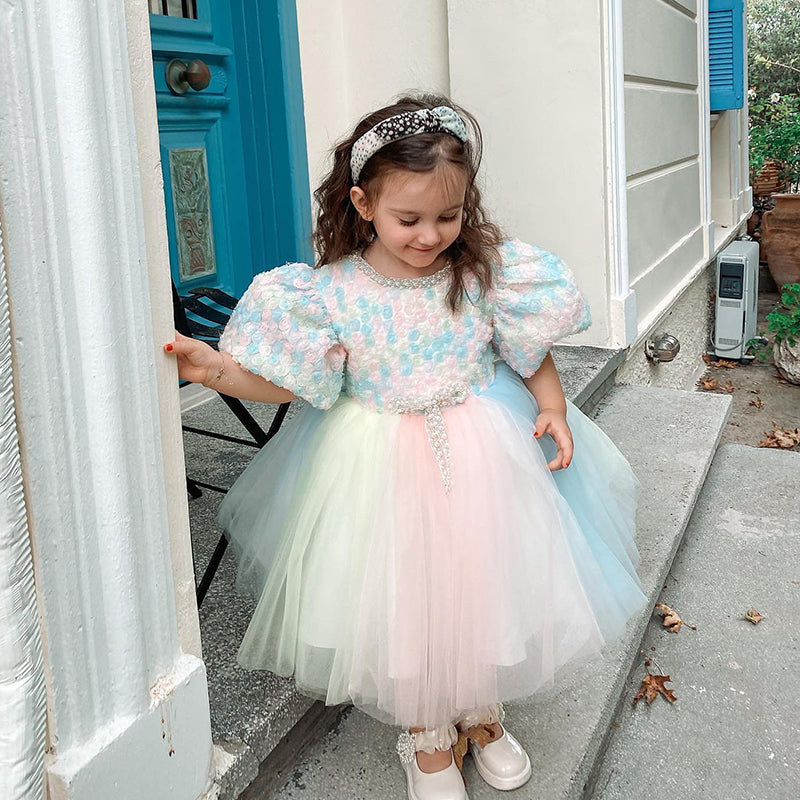 Toddler Dresses For Girls Embroidery Infant Girl Birthday Party Dress Ball  Gown | eBay