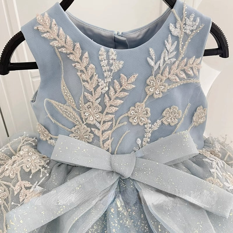 Cute Baby Girls Starry Sky Sequins Princess Dress First Birthday Toddler Catwalk Performance Dress