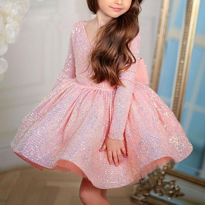Pink Lace Girls Dress Princess Embroidery Flower Summer -  Israel