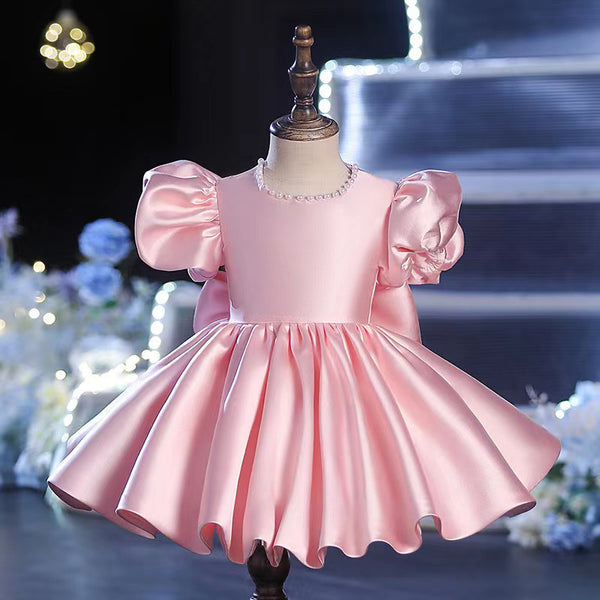 Baby Girl and Toddler Puff Sleeve Puffy Princess Birthday Party Dress