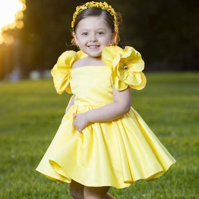 1-7 Years Toddler Baby Girls Swing Dress, Retro 3D Flowers Cute Sweetheart Birthday  Party Gown Tutu Princess Dress - Walmart.com