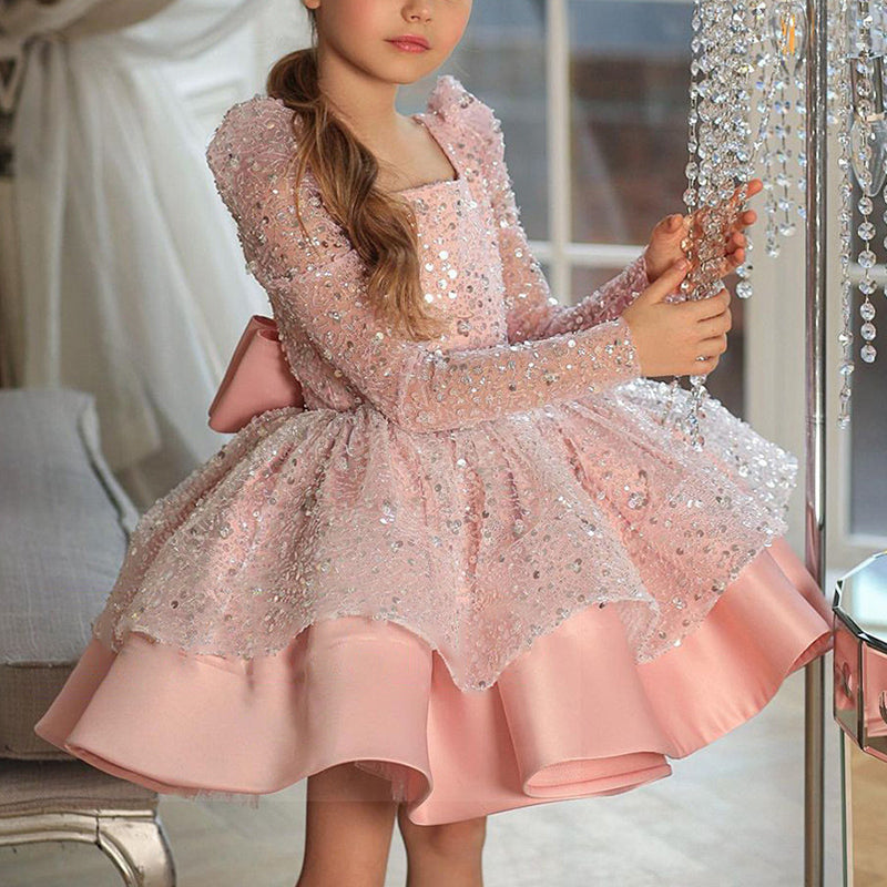 Ashley Lauren Kids 8185 Size 16 SKY Girls Preteens Glitter Lace Formal –  Glass Slipper Formals