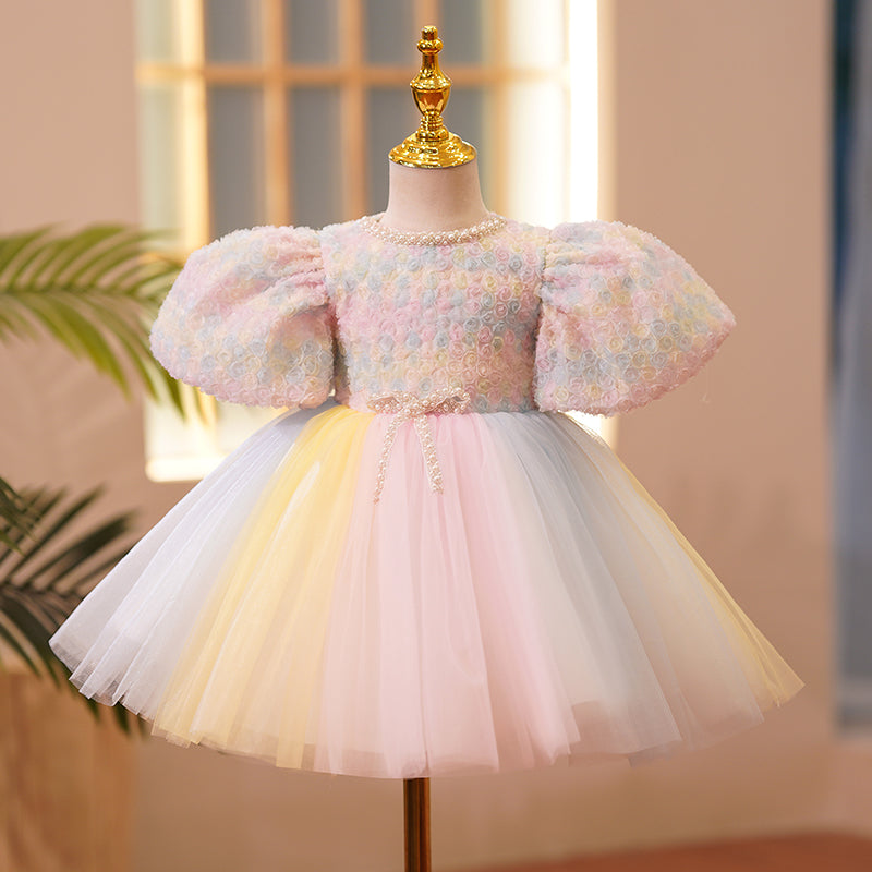 Puffy Rainbow Tulle Dress Rainbow Baby Dress First Birthday Outfit