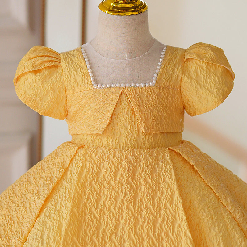 Dusty yellow silk festive and party wear gown - G3-GGO0797 | G3fashion.com