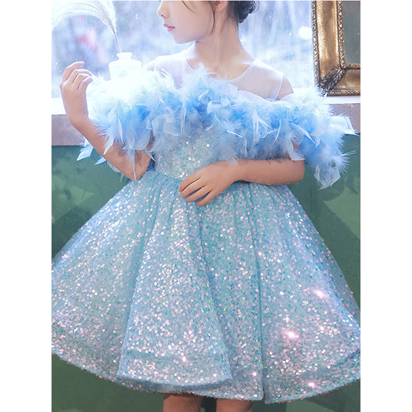 Luxury Baby Girl Blue Princess Dress